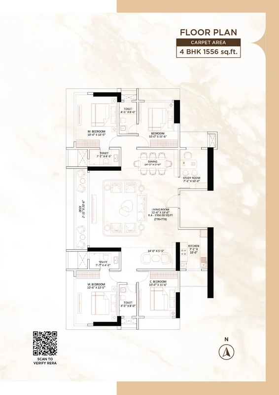 4 BHK 1556 SqFt